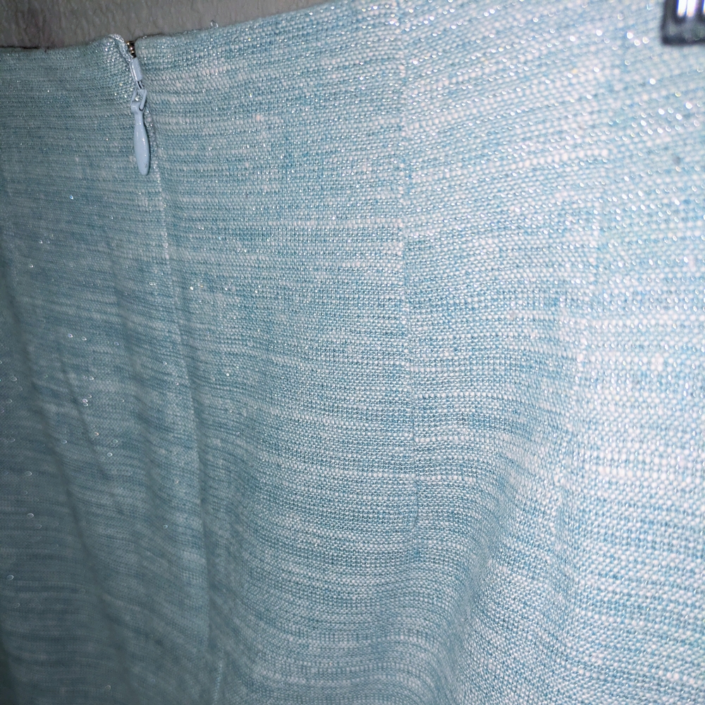 LOFT Powder Blue Side-Button Mini Skirt - Picture 6 of 6